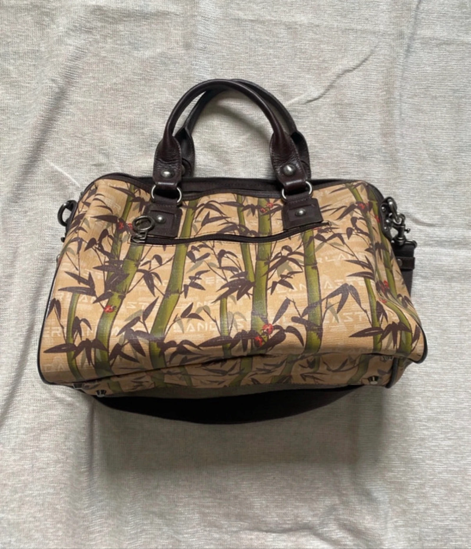 Sac à main Lancaster motif bambou vintage avec bandoulière – photo 5